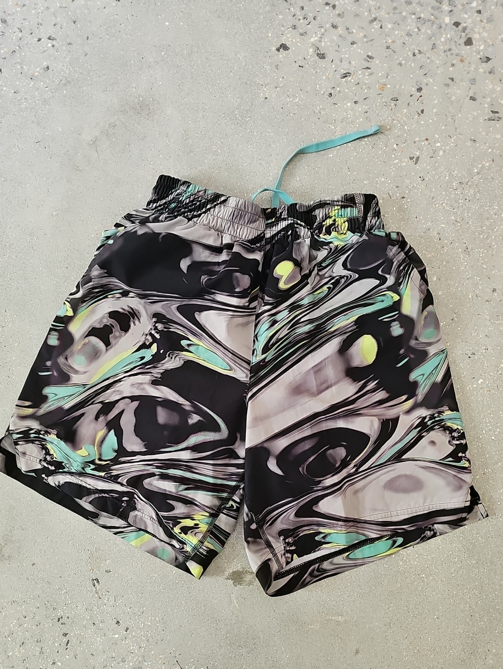 Mens' DSG Black/Gray/Mint Athletic Shorts with Drawstring